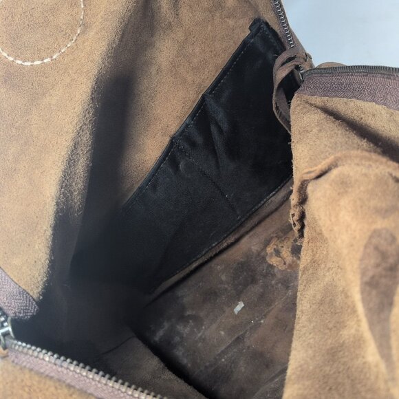 Roots Canada Genuine Leather Backpack Brown Canadian Leaf Bag Tan Vintage Large - Picture 16 of 16